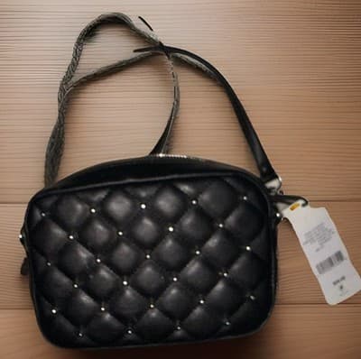 Rebecca Minkoff Black Quilted Studded Crossbody Purse - Thumbnail 2