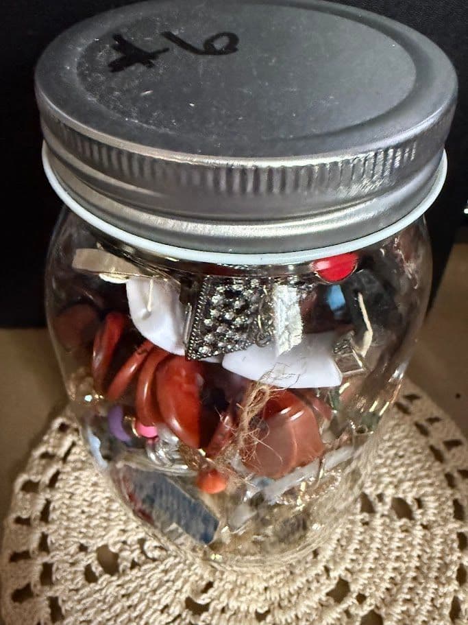 F35 #6 Mystery Mason Jewelry Jar - Craft Lot 12oz Jar