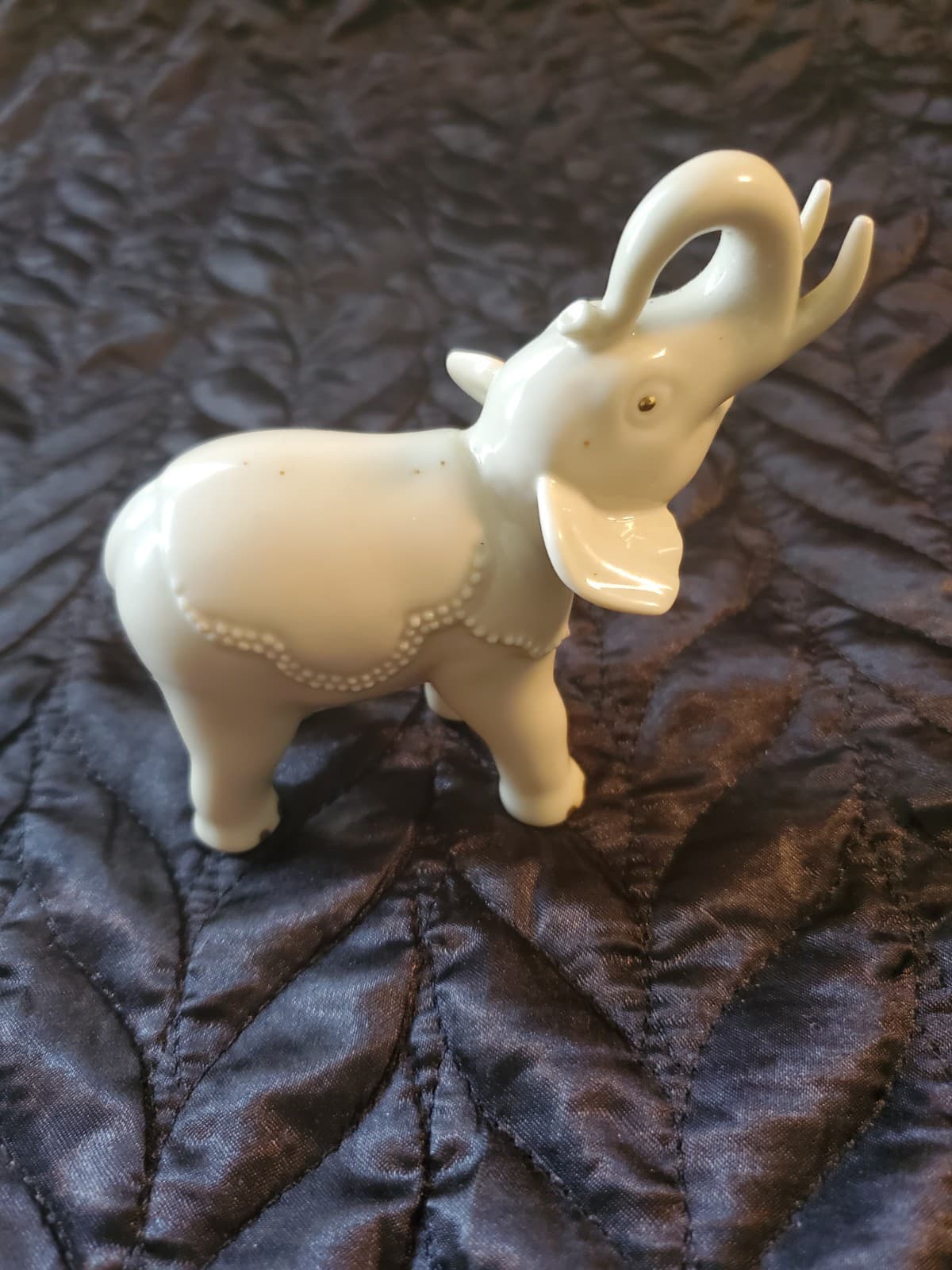 Lenox, Small Porcelain Elephant Figurine with gold eyes and toes