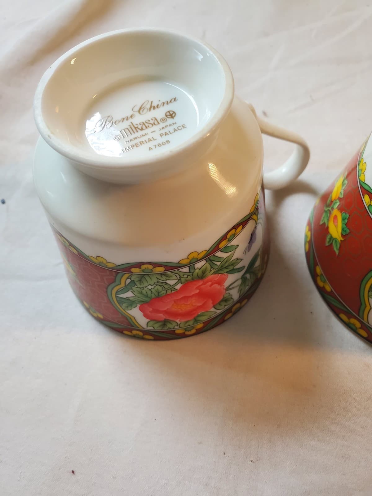 Vintage Mikasa Imperial Palace A7608 Tea Cup Set of 2 Fine China Japan Excellent - Thumbnail 3