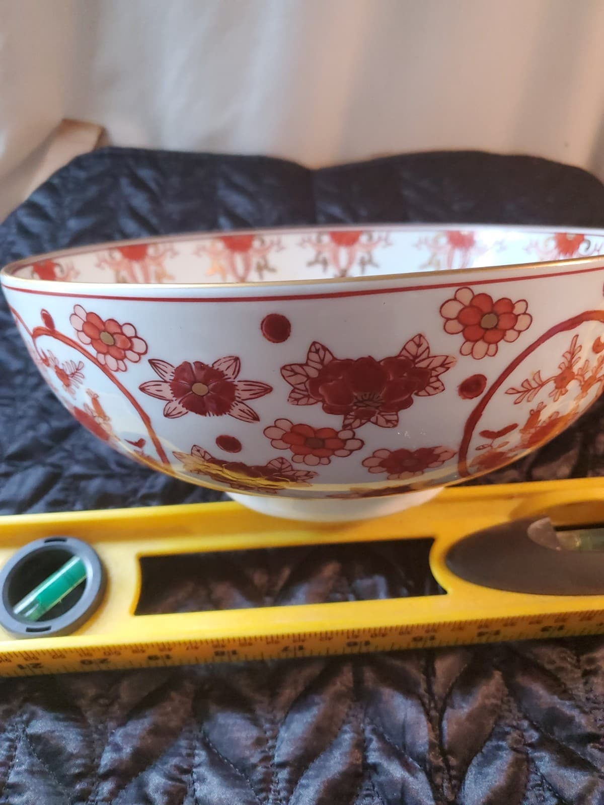 Vintage Gold Imari Hand Painted Porcelain Bowl 9.5” x 3.5” – Excellent Condition - Thumbnail 5