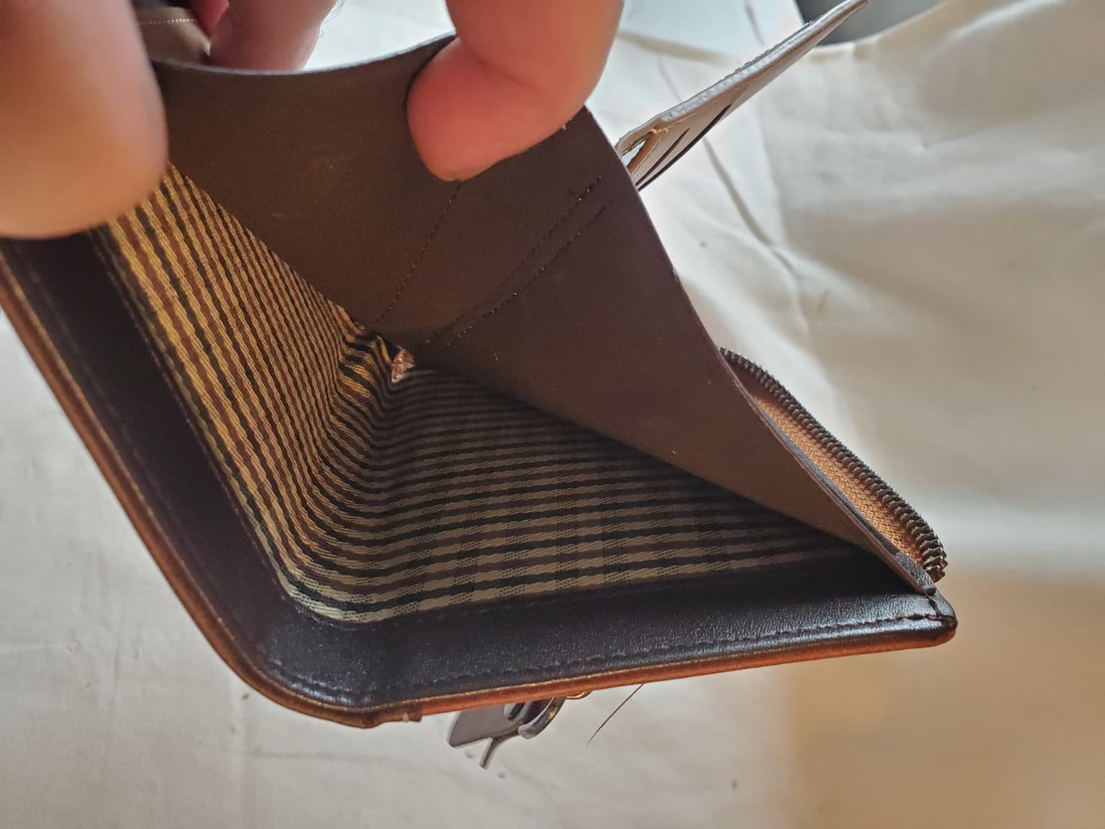Pidengbao Men's Brown Zip Around Wallet Distressed Leather Look Coin Pocket Bifo - Thumbnail 6