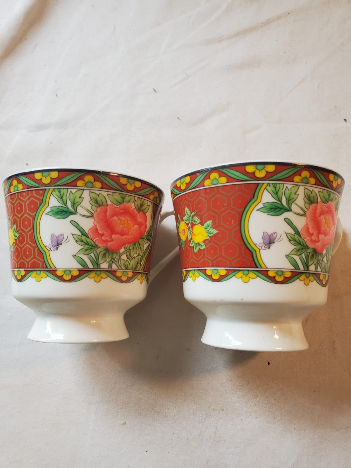 Vintage Mikasa Imperial Palace A7608 Tea Cup Set of 2 Fine China Japan Excellent