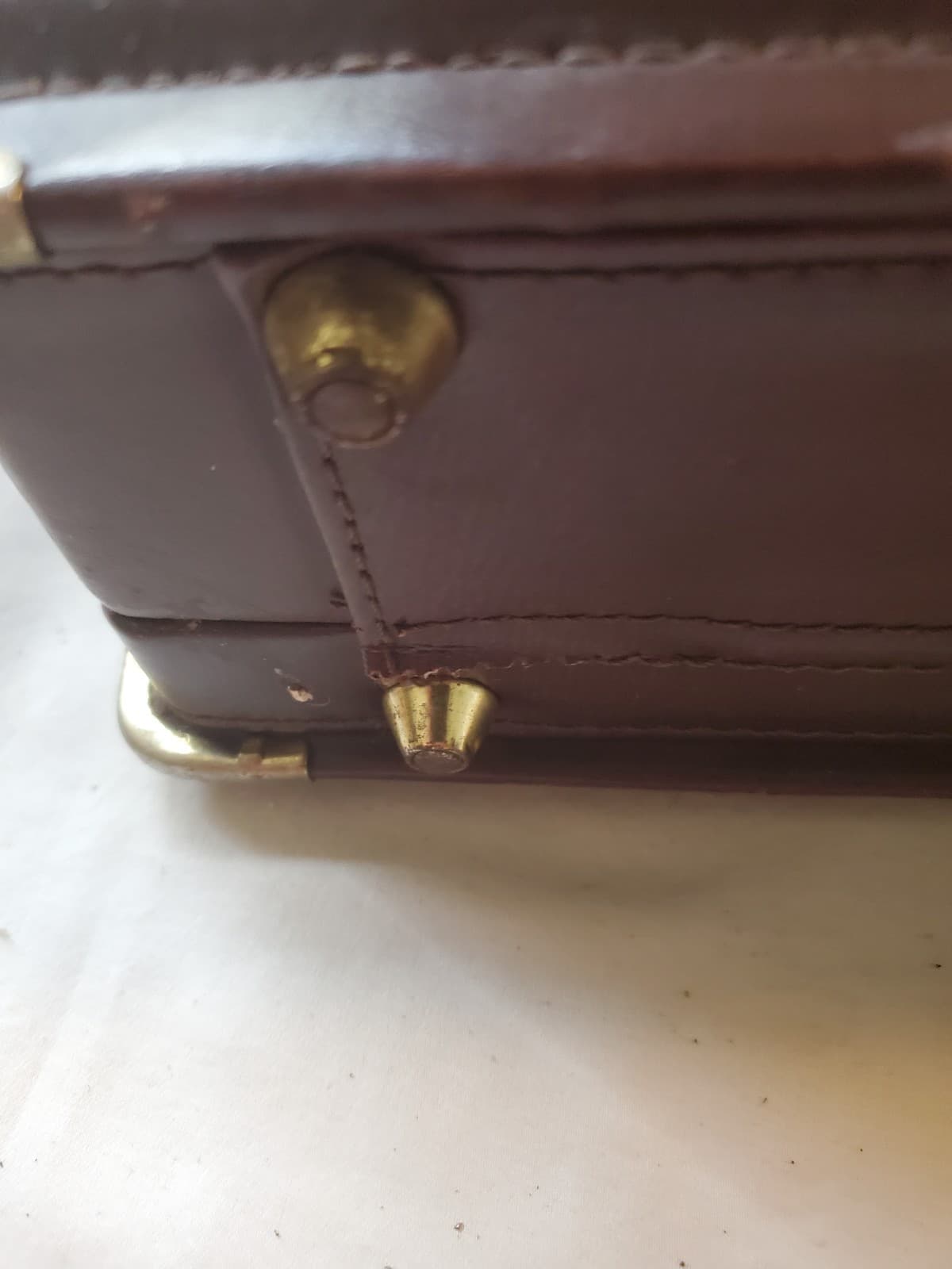 Vintage Heritage Industries Leather Briefcase Burgundy Attache Combo Lock 18" - Thumbnail 11