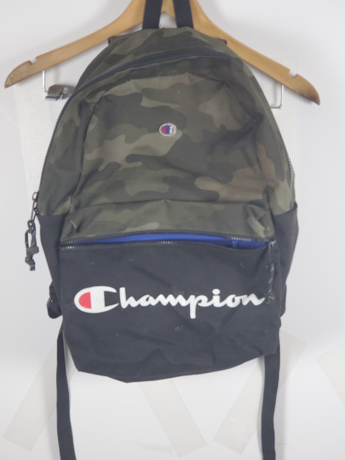 Champion Estate Backpack - Black and Camo with Blue Interior