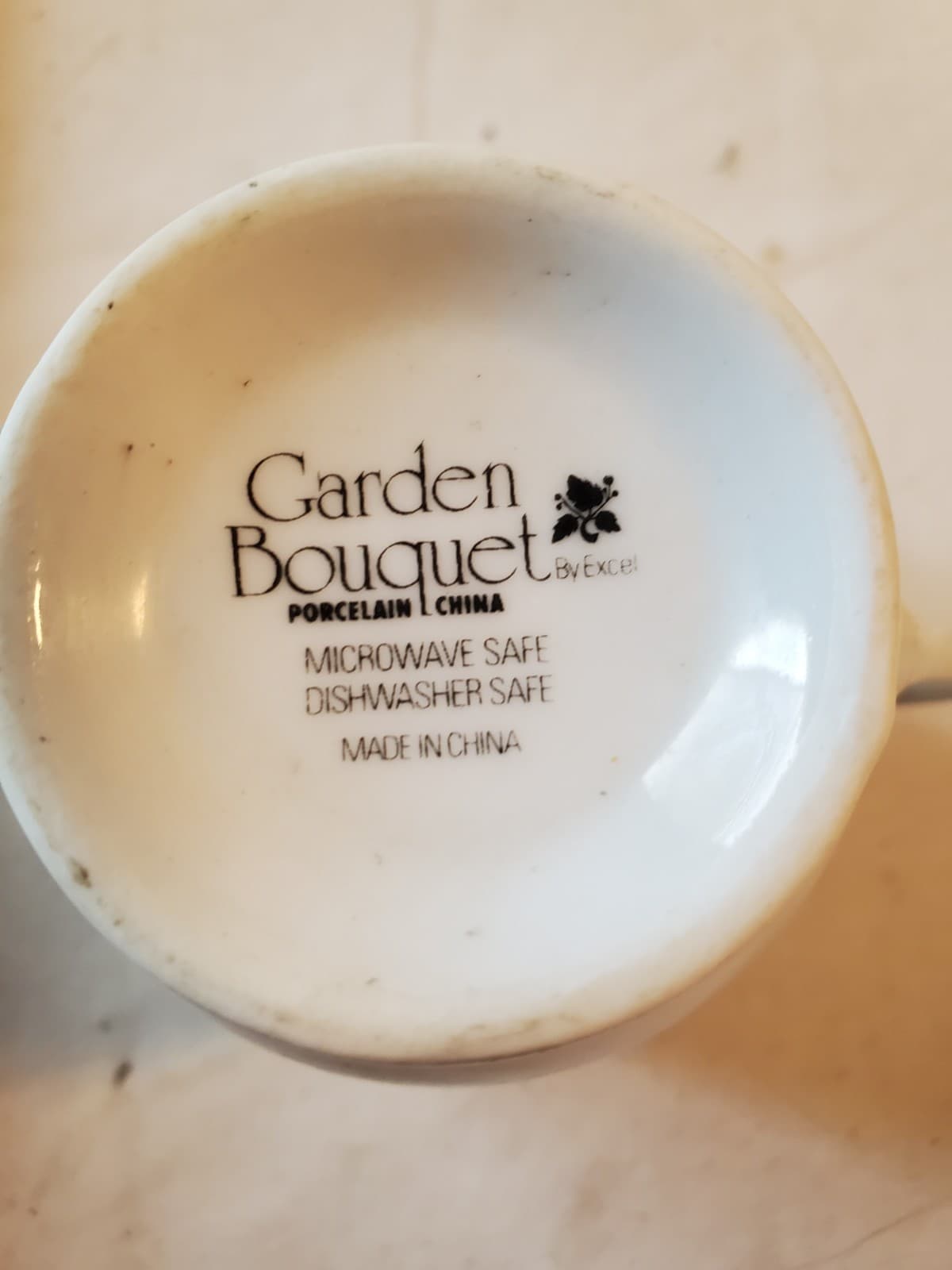 Vintage Set of 2 Garden Bouquet By Excel Porcelain China Tea Cup Floral Pattern - Thumbnail 3