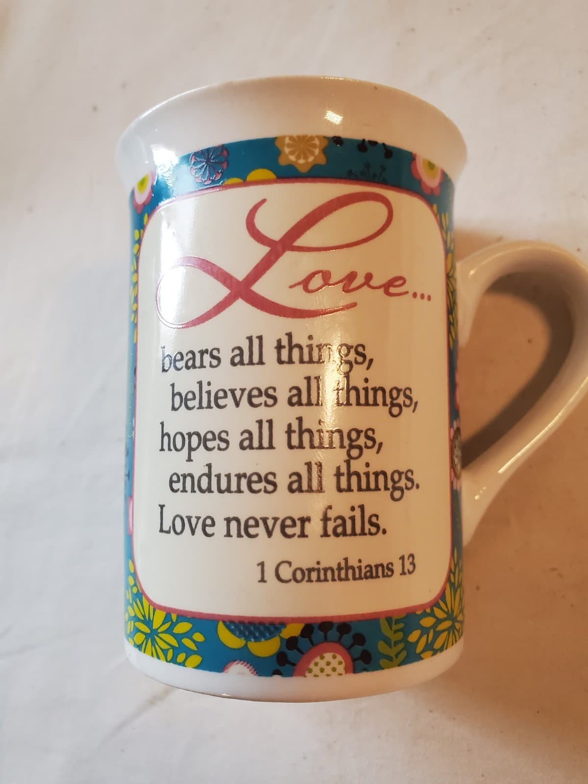 2012 Bay Island Love is Patient Bible Verse Collectible Coffee Mug Tea Latte Cup