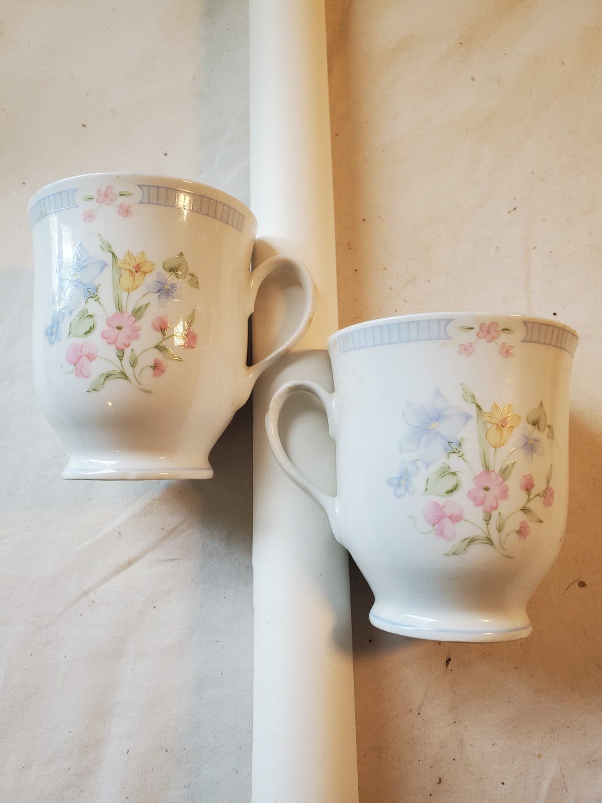 Vintage Set of 2 Garden Bouquet By Excel Porcelain China Tea Cup Floral Pattern