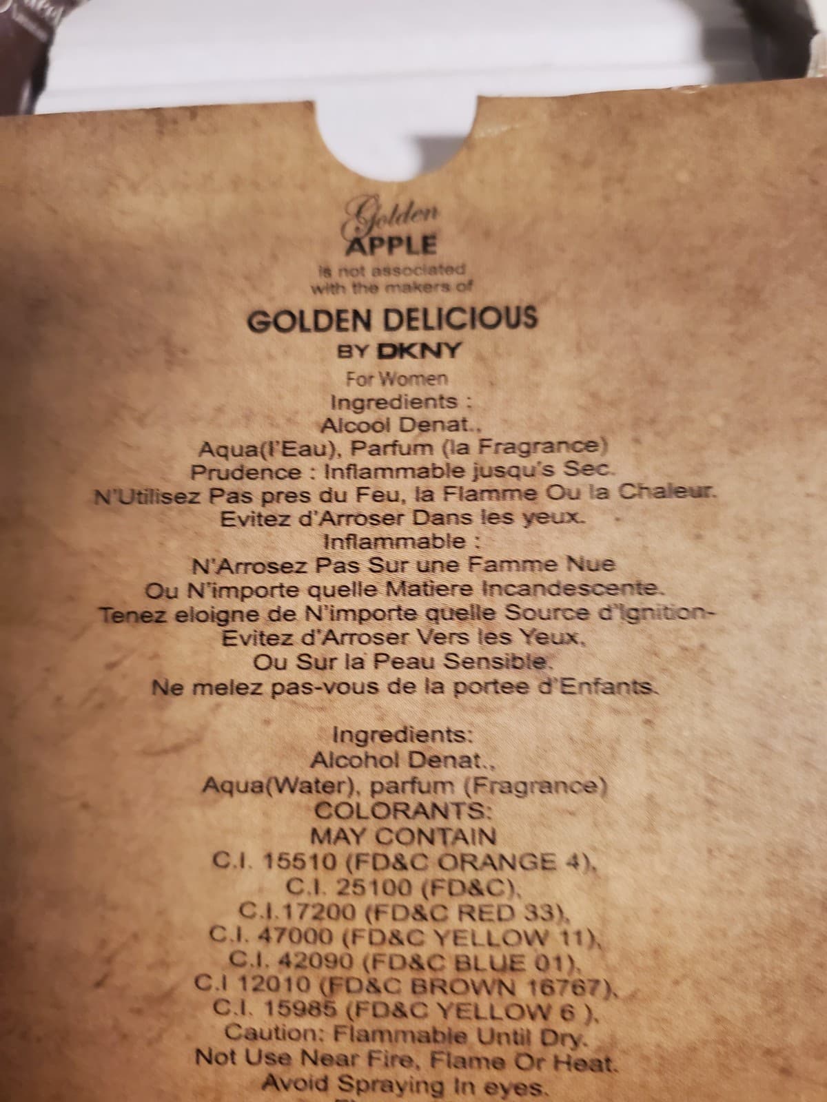 Vintage Golden Apple "Our Version of Golden by DKNY" Full Bottle w/ Original Box - Thumbnail 2