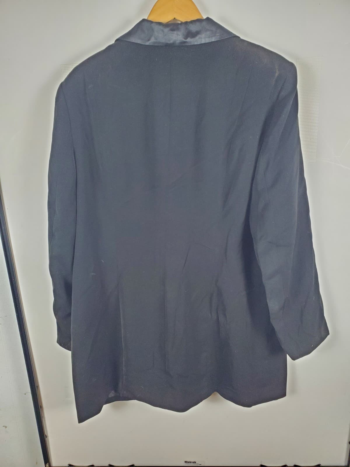 Vintage G.M.I. Women's Black Tuxedo Blazer Size 16 Satin Shawl Collar Formal - Thumbnail 8