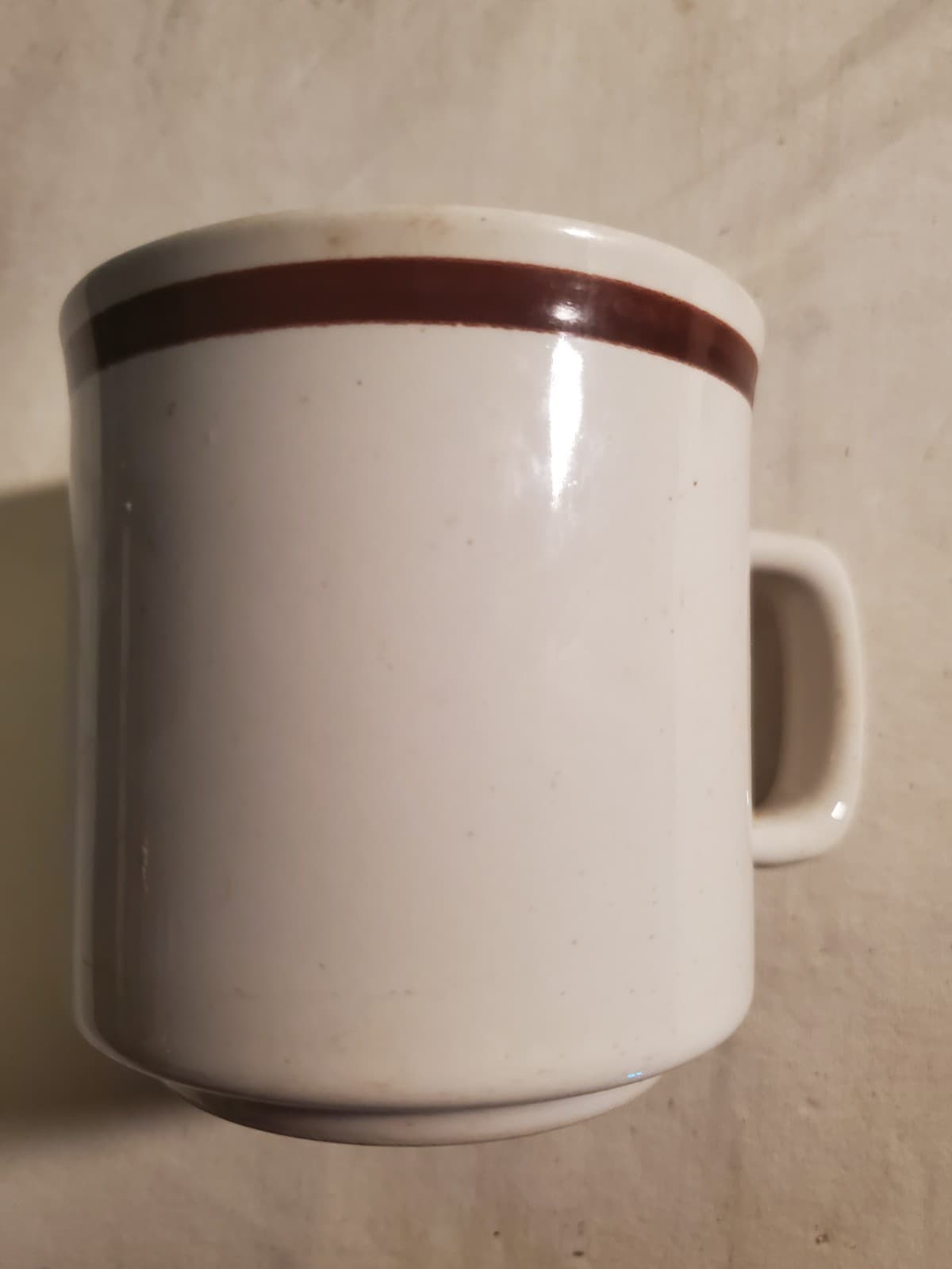 Genuine Stoneware Japan Coffee Mugs Tea Cups Vtg Japan Brown Stripe 3" Set of 5 - Thumbnail 4