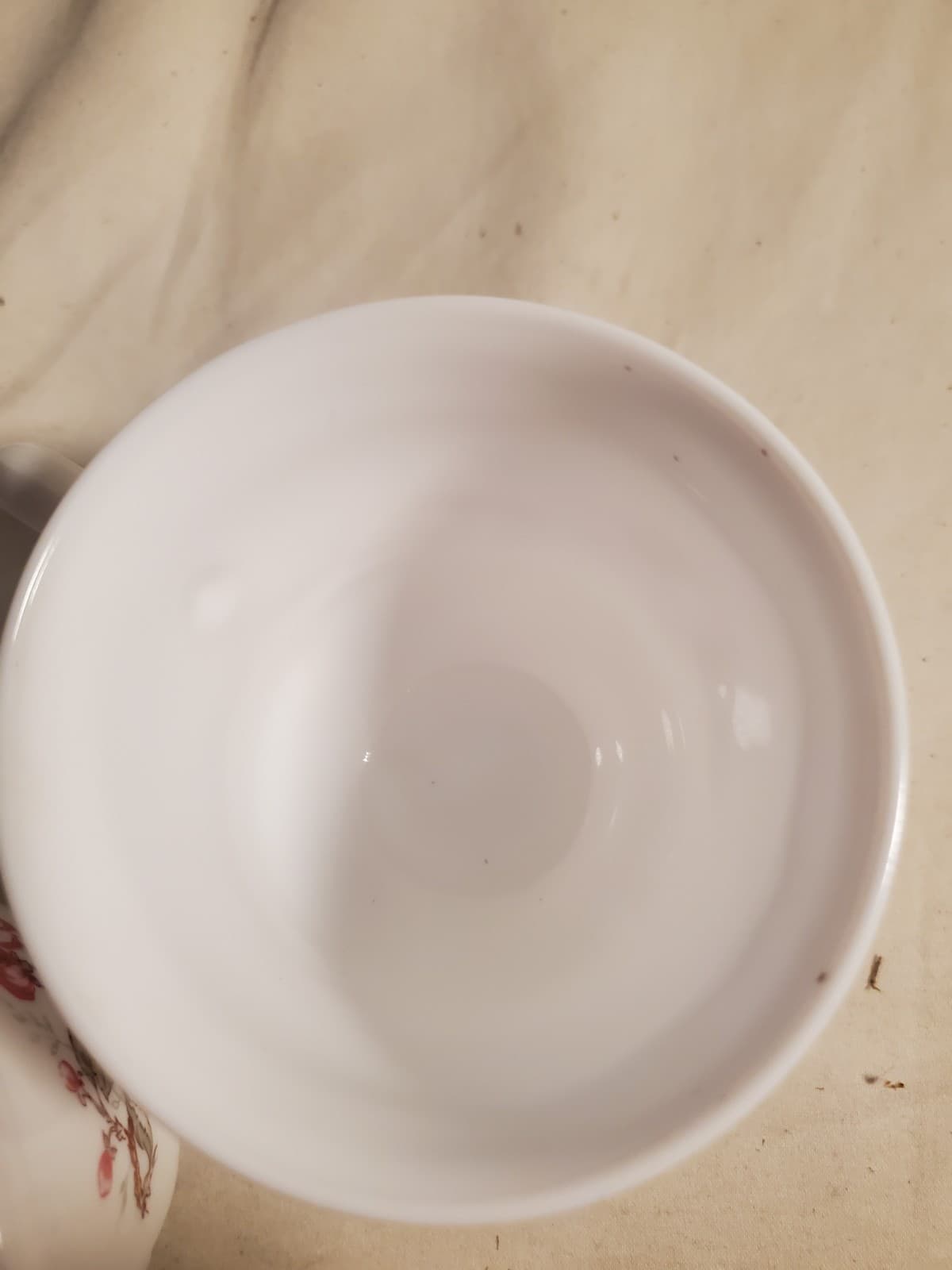 Arcopal France Floral Milk Glass Tea Cups Set of 2 Pink Blossom Pattern Vintage - Thumbnail 7