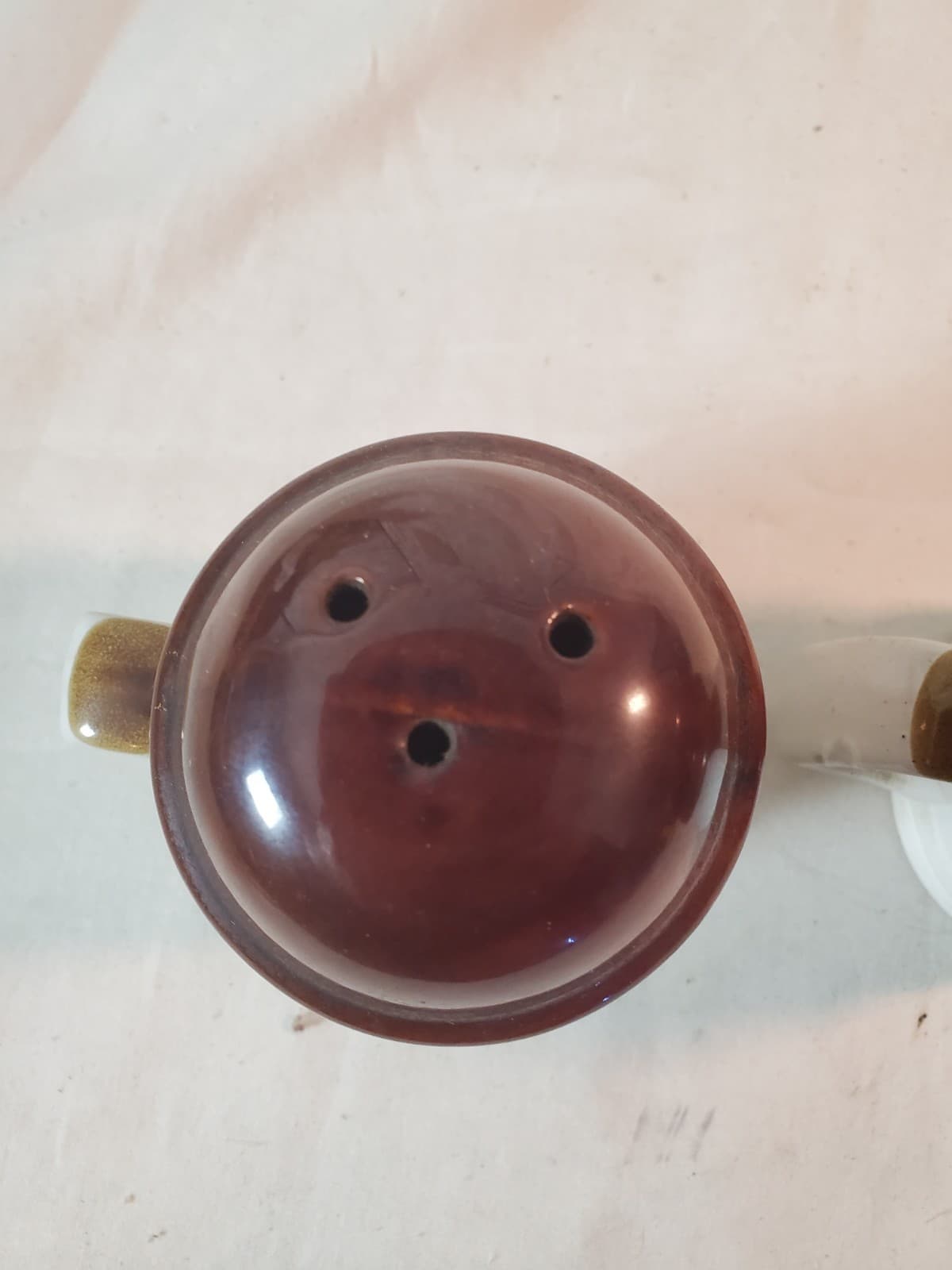 Vintage Stoneware Salt and Pepper Shakers Vintage, Brown Tan, Large - Thumbnail 4