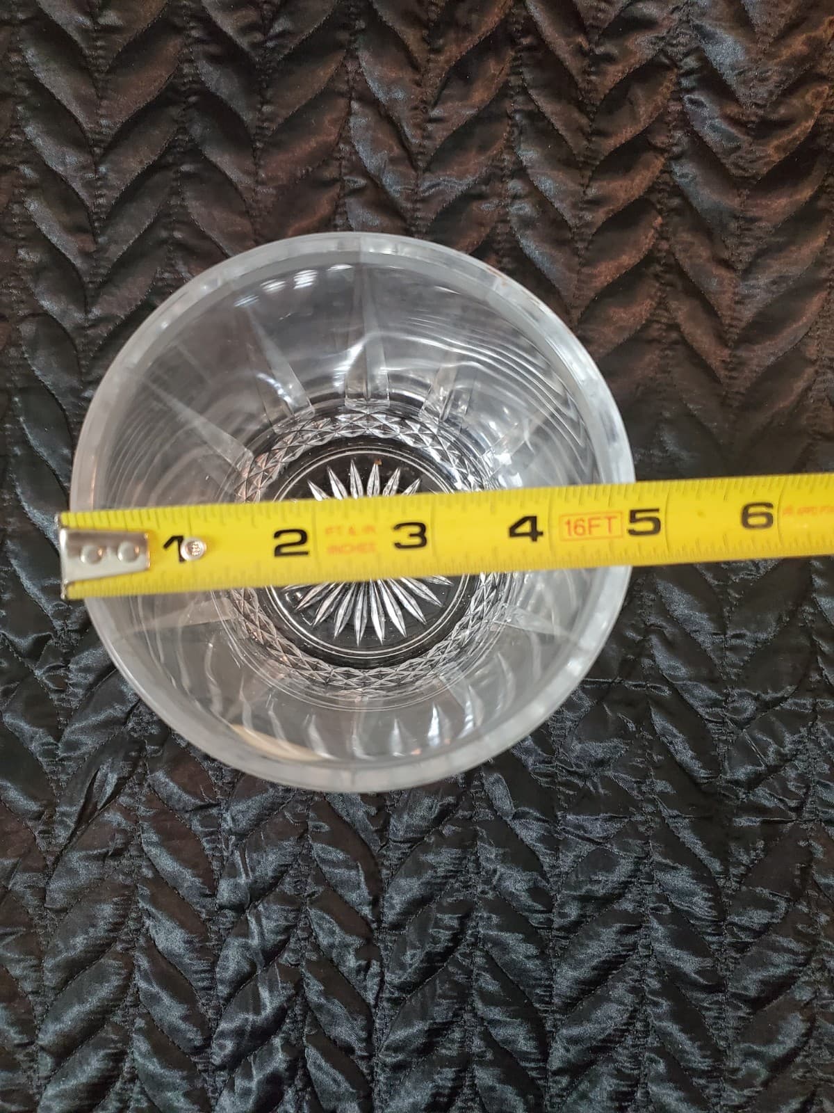 24% Lead Crystal Vase Made in USA Heavy Cut Glass Vase 6" Tall 3 lbs - Thumbnail 4