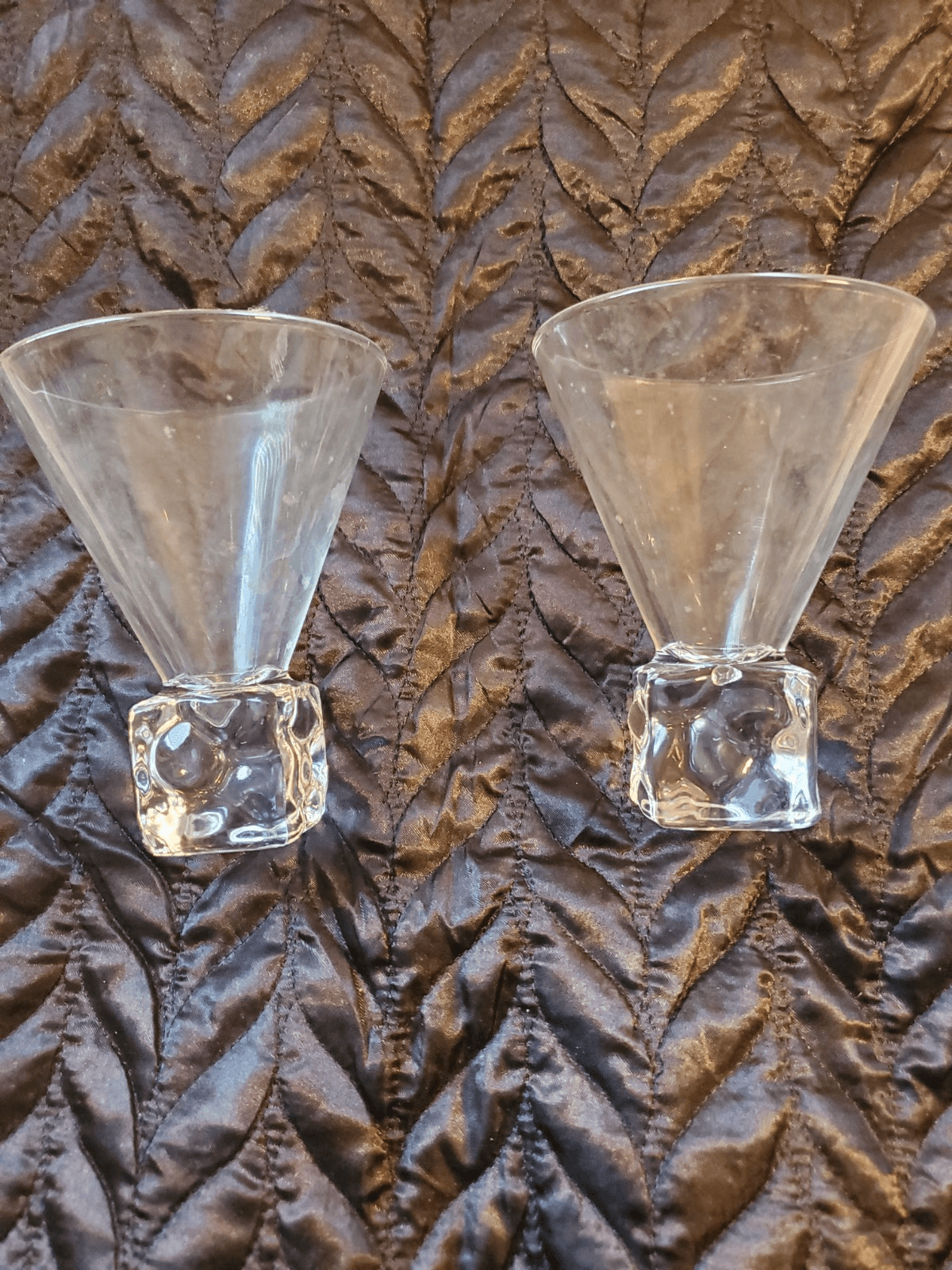 Vintage Disaronno Melting Ice Cube Stemless Martini Glasses Set of 2 Barware - Thumbnail 4