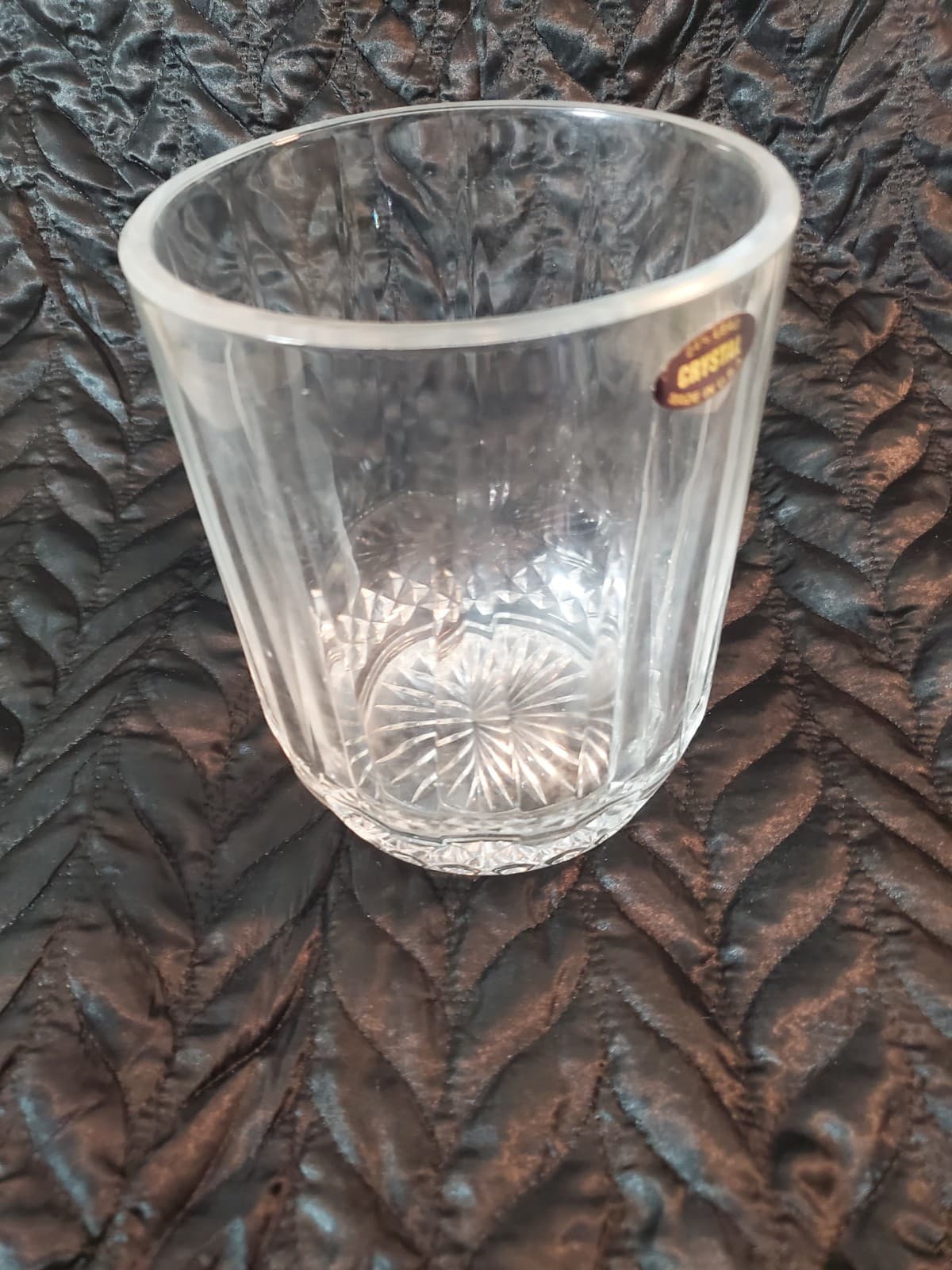 24% Lead Crystal Vase Made in USA Heavy Cut Glass Vase 6" Tall 3 lbs