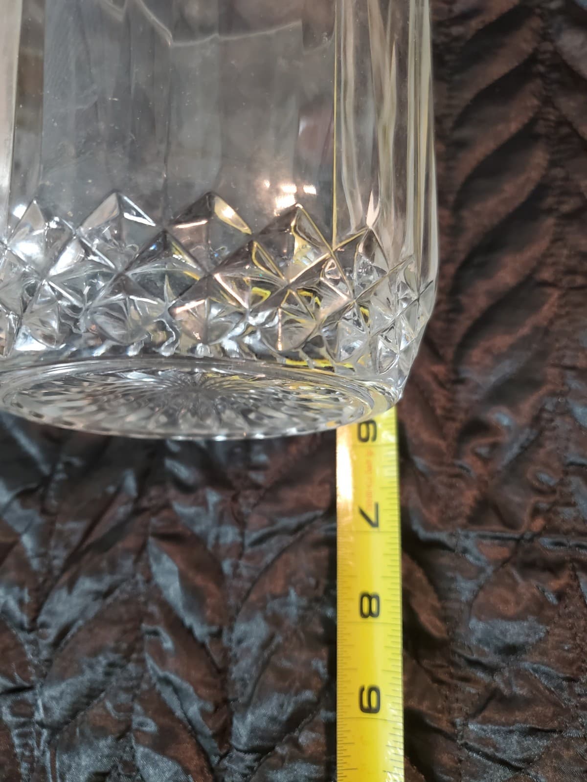 24% Lead Crystal Vase Made in USA Heavy Cut Glass Vase 6" Tall 3 lbs - Thumbnail 3