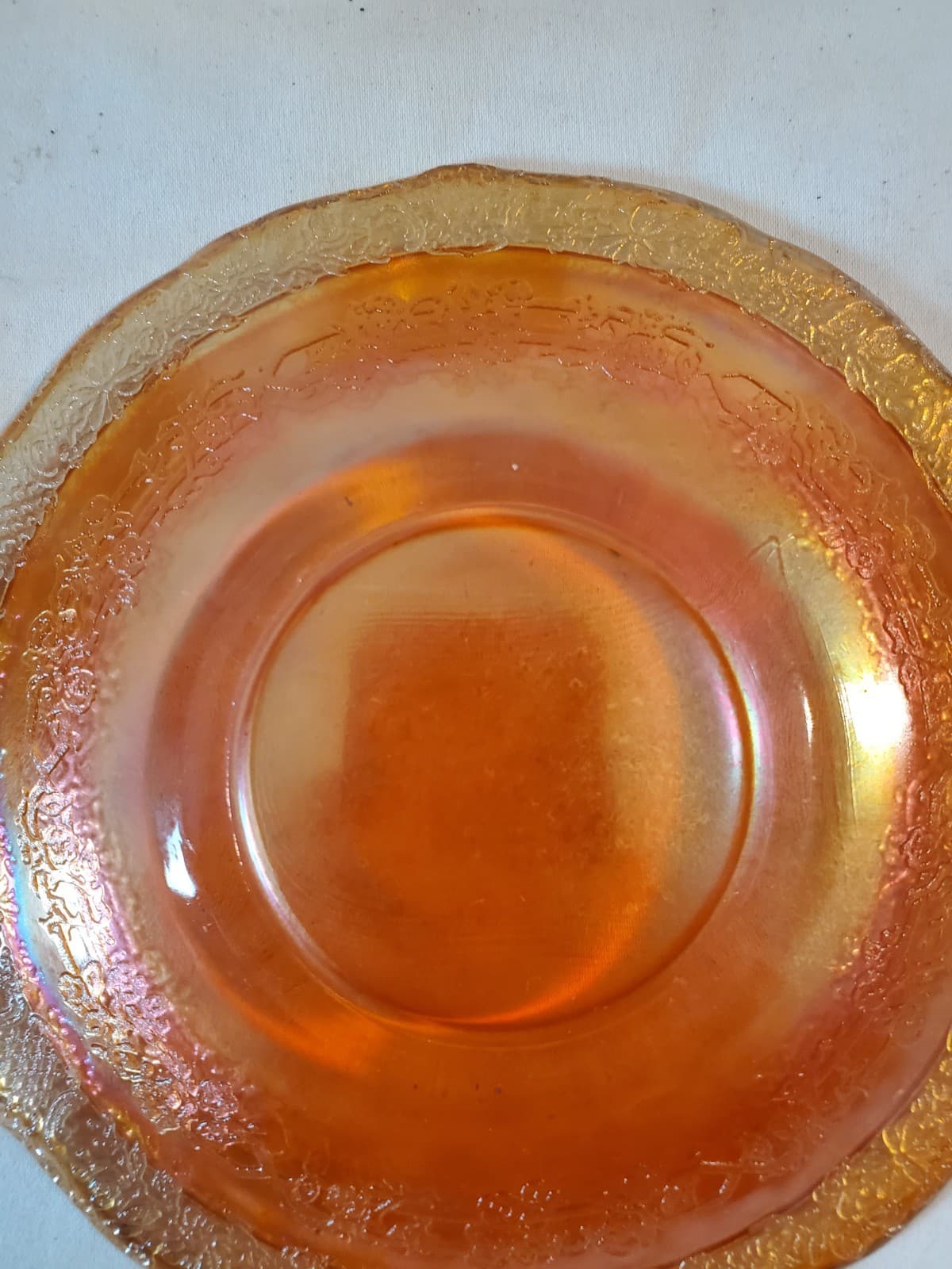 Set of 2 Cup and Saucer Federal Glass Normandie Sunburst - Thumbnail 6