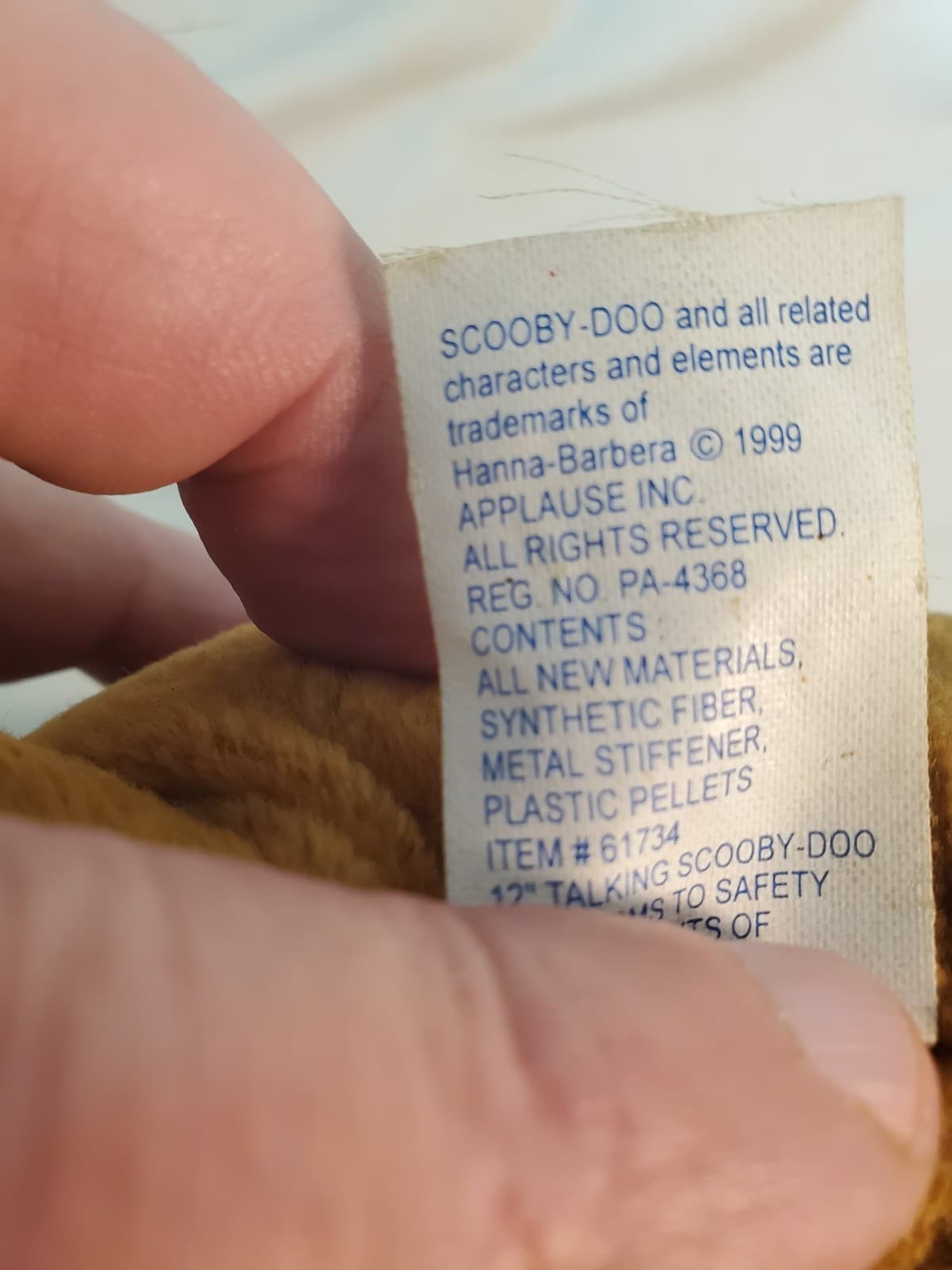 Vintage Scooby Doo Plush 12" - Too many scooby snacks...can't talk. - Thumbnail 5