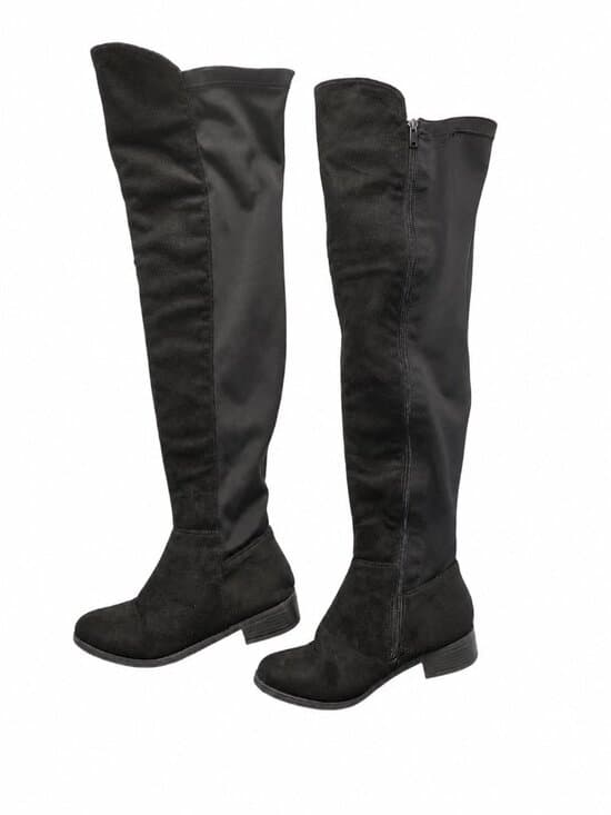 Women's Over-the-Knee / Thigh High Black Boots Size 9 Stretch Back Riding Style - Thumbnail 6