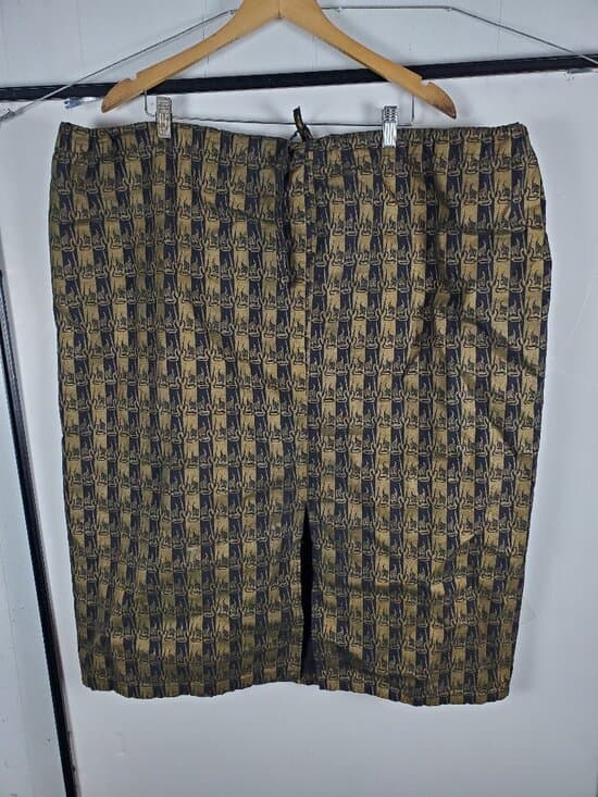 African Star Drawstring Wrap Skirt One Size Fits Most 100% Cotton Tribal Print - Thumbnail 5