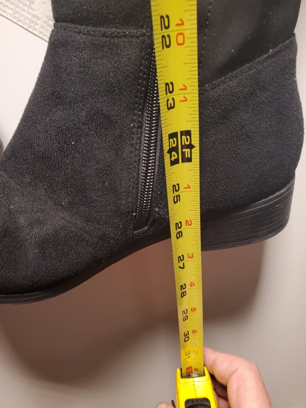 Women's Over-the-Knee / Thigh High Black Boots Size 9 Stretch Back Riding Style - Thumbnail 2