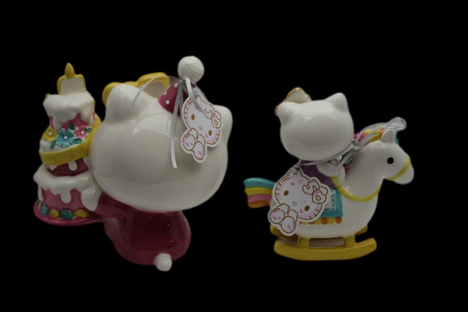 NIB Hello Kitty 50th Anniversary Cake Figurine & Hello Kitty On Rocking Horse - Thumbnail 2