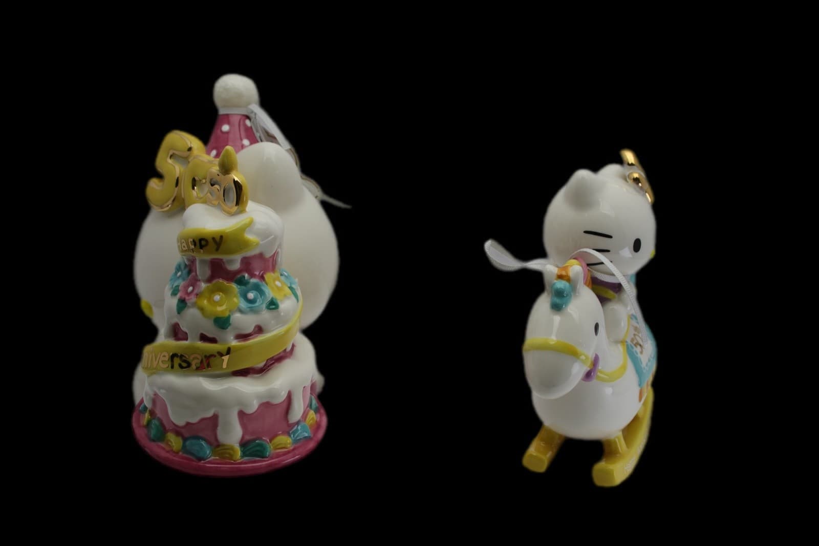 NIB Hello Kitty 50th Anniversary Cake Figurine & Hello Kitty On Rocking Horse - Thumbnail 4