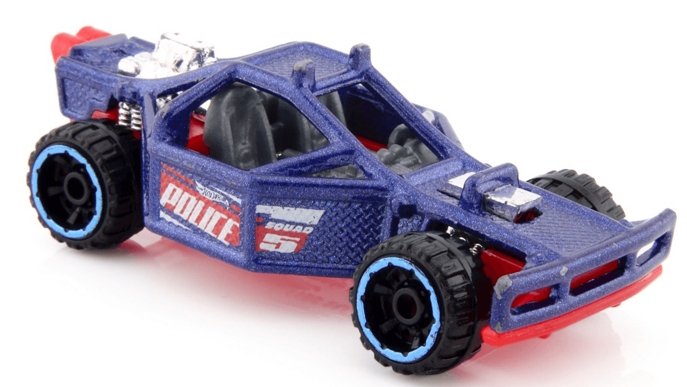 Hot Wheels Police Squad 5 ~ ROLL CAGE Police Cruiser ~ Blue 1:64 Diecast Car