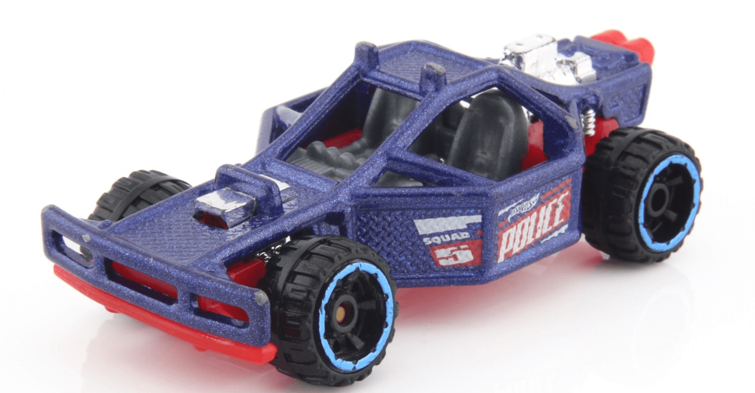 Hot Wheels Police Squad 5 ~ ROLL CAGE Police Cruiser ~ Blue 1:64 Diecast Car - Thumbnail 2