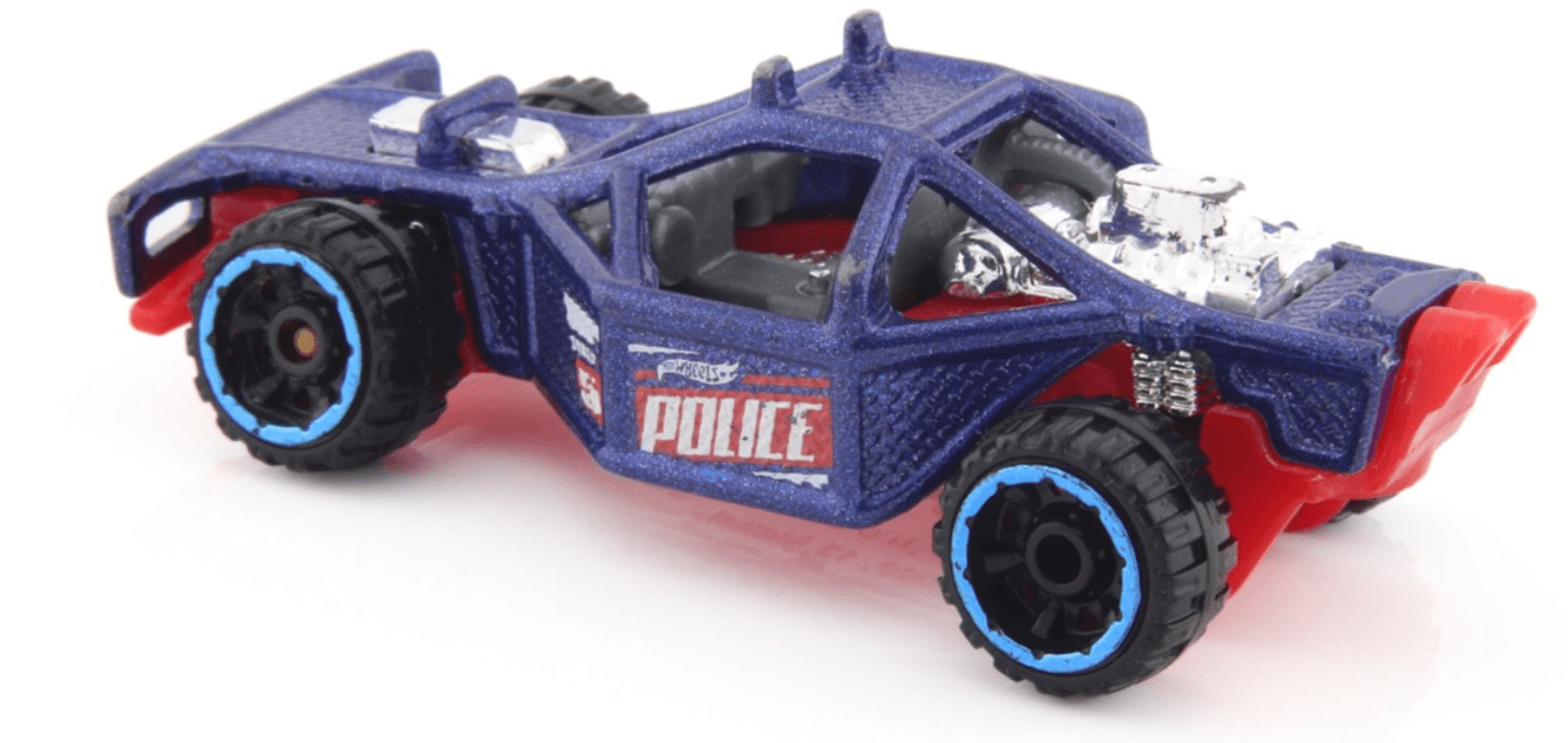 Hot Wheels Police Squad 5 ~ ROLL CAGE Police Cruiser ~ Blue 1:64 Diecast Car - Thumbnail 6