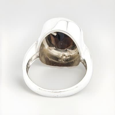 Sterling Silver faceted Smokey Topaz Ring Size 8 - Thumbnail 2