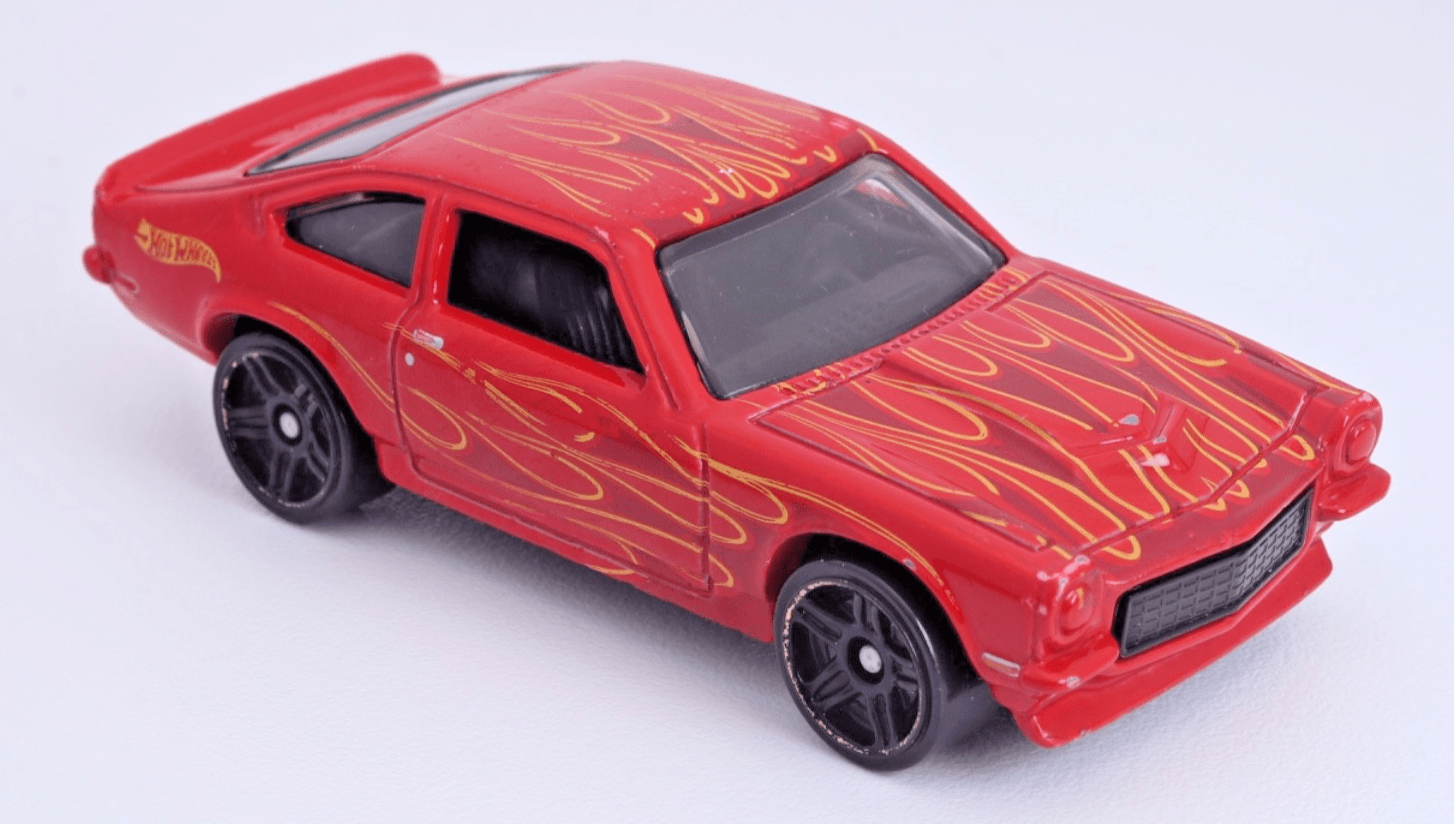 Hot Wheels ~ 1972 CUSTOM V8 Vega ~ Red Flames Diecast 1:64