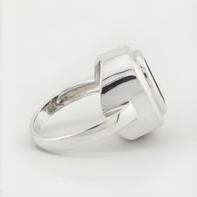 Sterling Silver faceted Smokey Topaz Ring Size 8 - Thumbnail 4