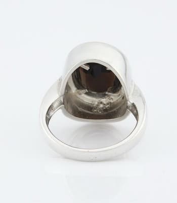 Sterling Silver faceted Smokey Topaz Ring Size 8 - Thumbnail 6