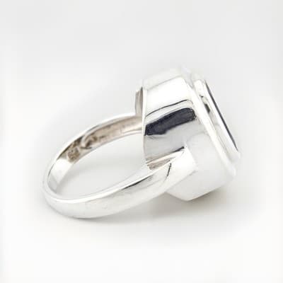 Sterling Silver faceted Smokey Topaz Ring Size 8 - Thumbnail 3