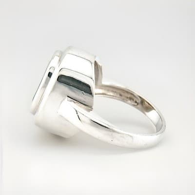 Sterling Silver faceted Smokey Topaz Ring Size 8 - Thumbnail 5