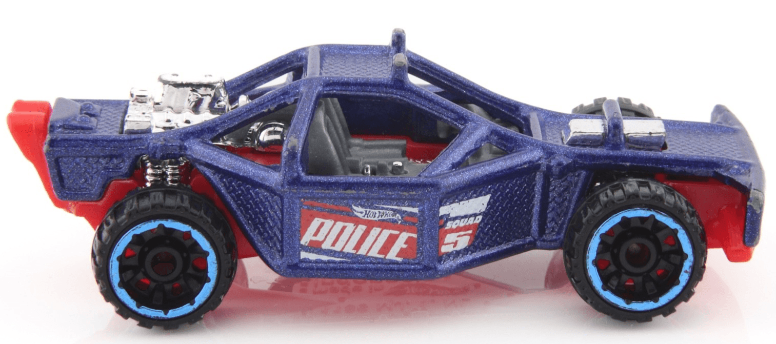 Hot Wheels Police Squad 5 ~ ROLL CAGE Police Cruiser ~ Blue 1:64 Diecast Car - Thumbnail 3