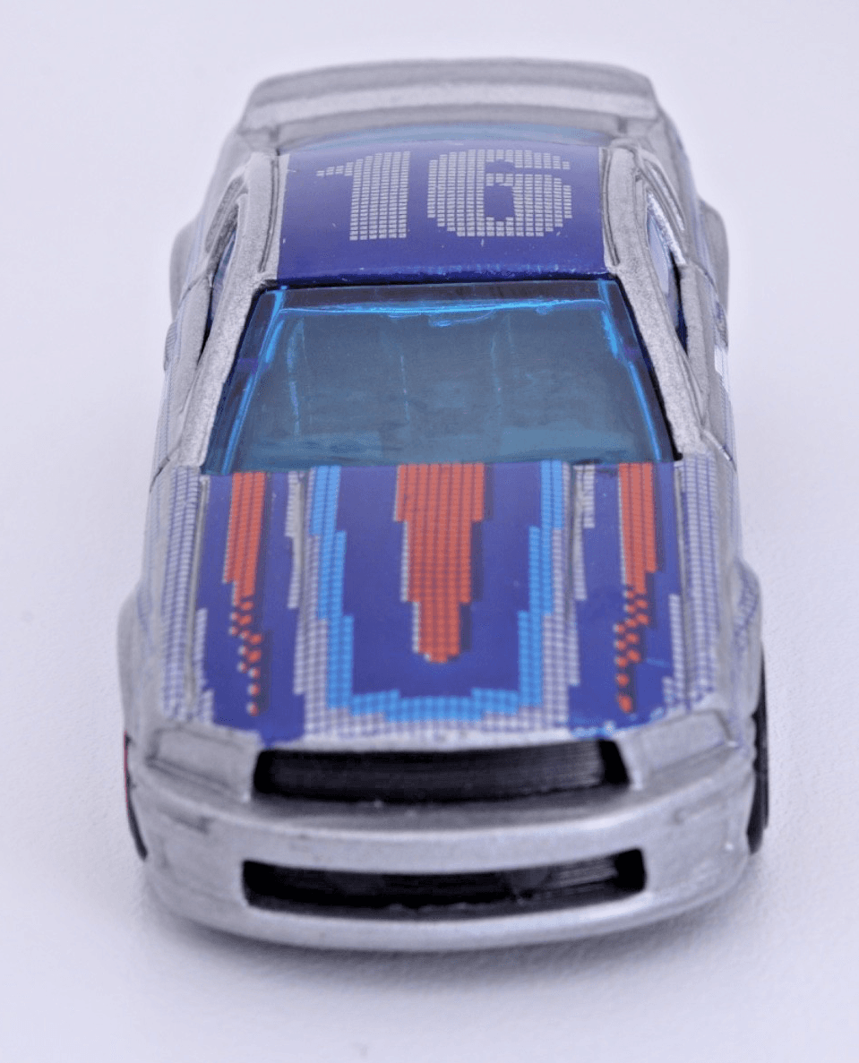 2016 Hot Wheels Art Cars ~ 2007 MUSTANG (#198) ~ Gray/Blue/Orange 1:64 - Thumbnail 8