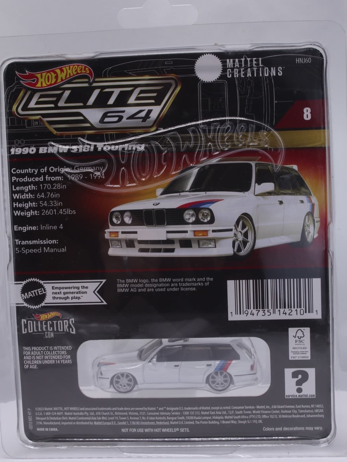 2024 Hot Wheels Elite 64 ~ 1990 BMW 318i E30 WAGON ~ RLC Exclusive 1:64 - Thumbnail 3