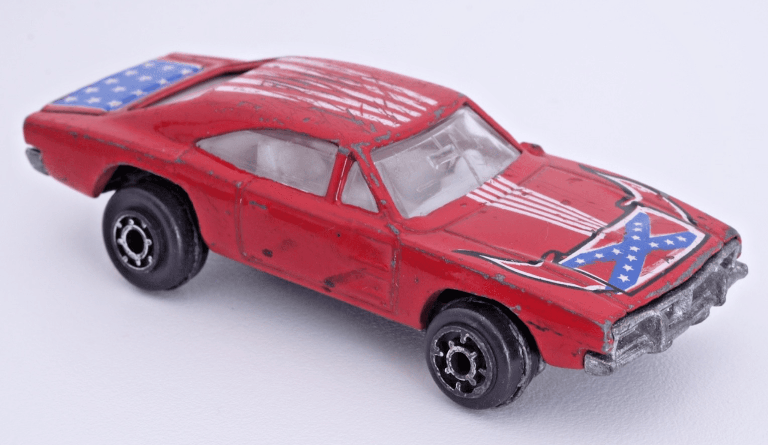 VINTAGE Zylmex Zee ~ DODGE CHARGER #3001 ~ Red Patriotic Flag Diecast