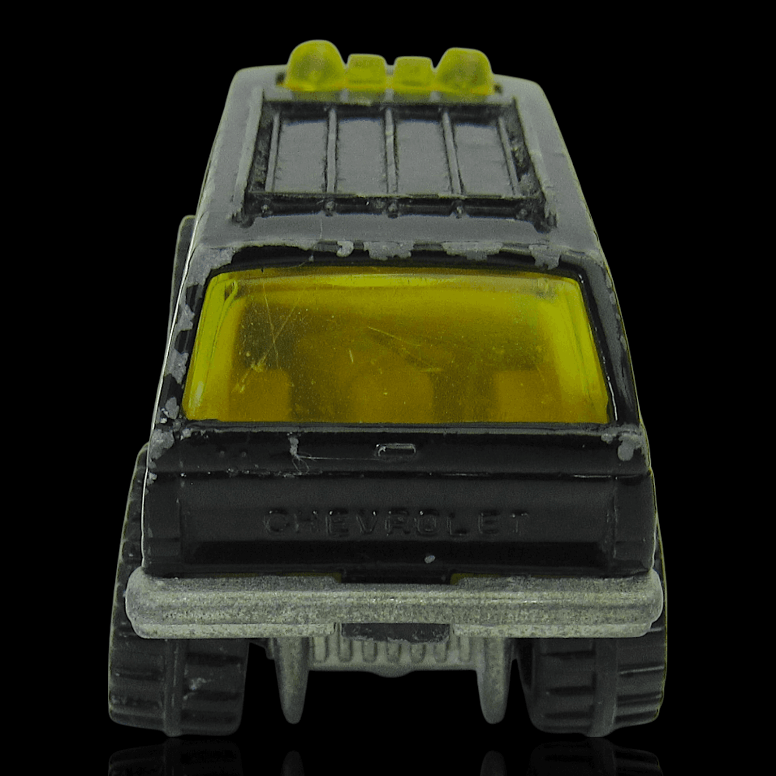 Hot Wheels 1983 CHEVY BLAZER 4x4 ~ VINTAGE ~ Black Yellow Doors Open 1:64 Truck - Thumbnail 6