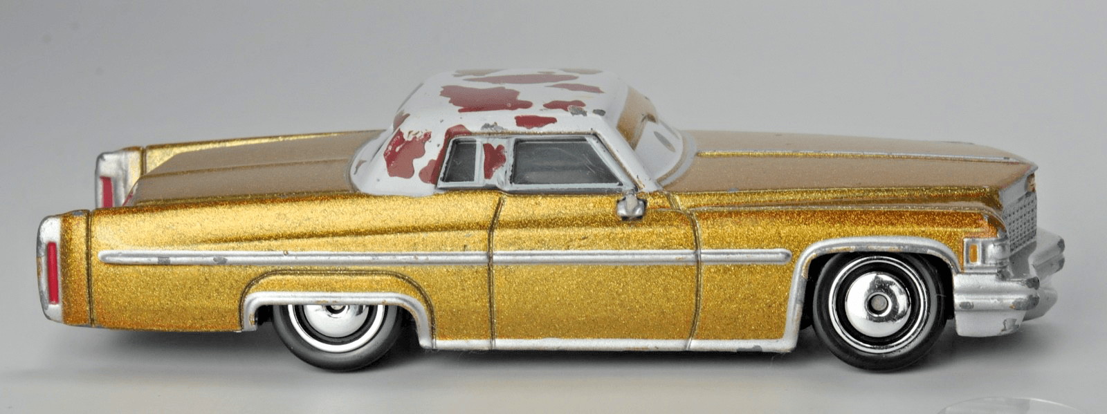Disney Pixar Cars ~ TEX DINOCO ~ Gold 1975 Cadillac Coupe DeVille Diecast 1:55 - Thumbnail 4