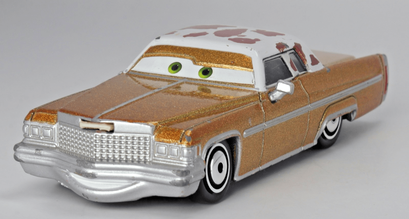 Disney Pixar Cars ~ TEX DINOCO ~ Gold 1975 Cadillac Coupe DeVille Diecast 1:55 - Thumbnail 2
