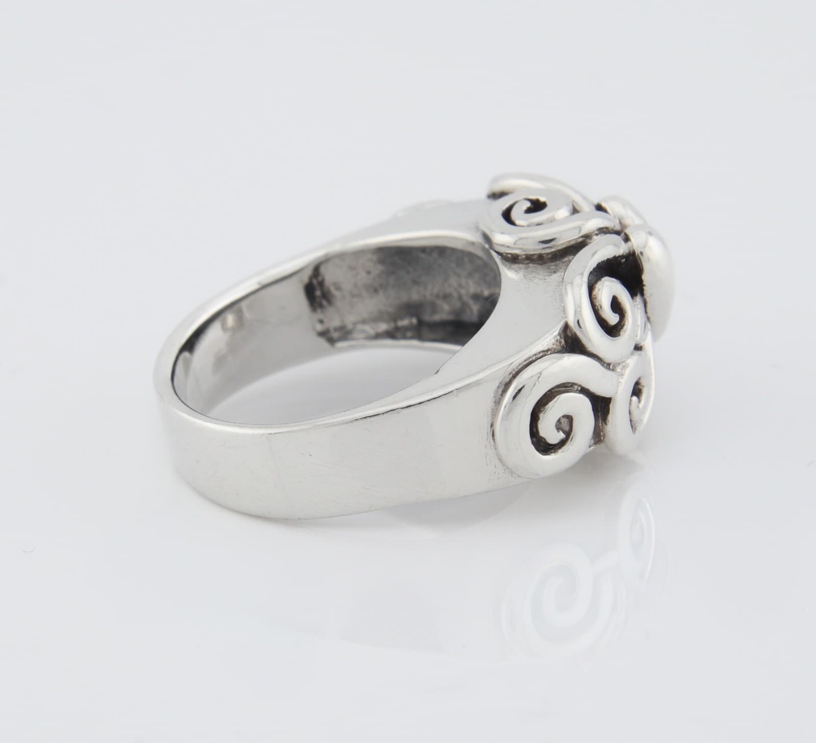 SWIRL HEART ARTIST MADE STERLING SILVER Size 6 1/2 - Thumbnail 4