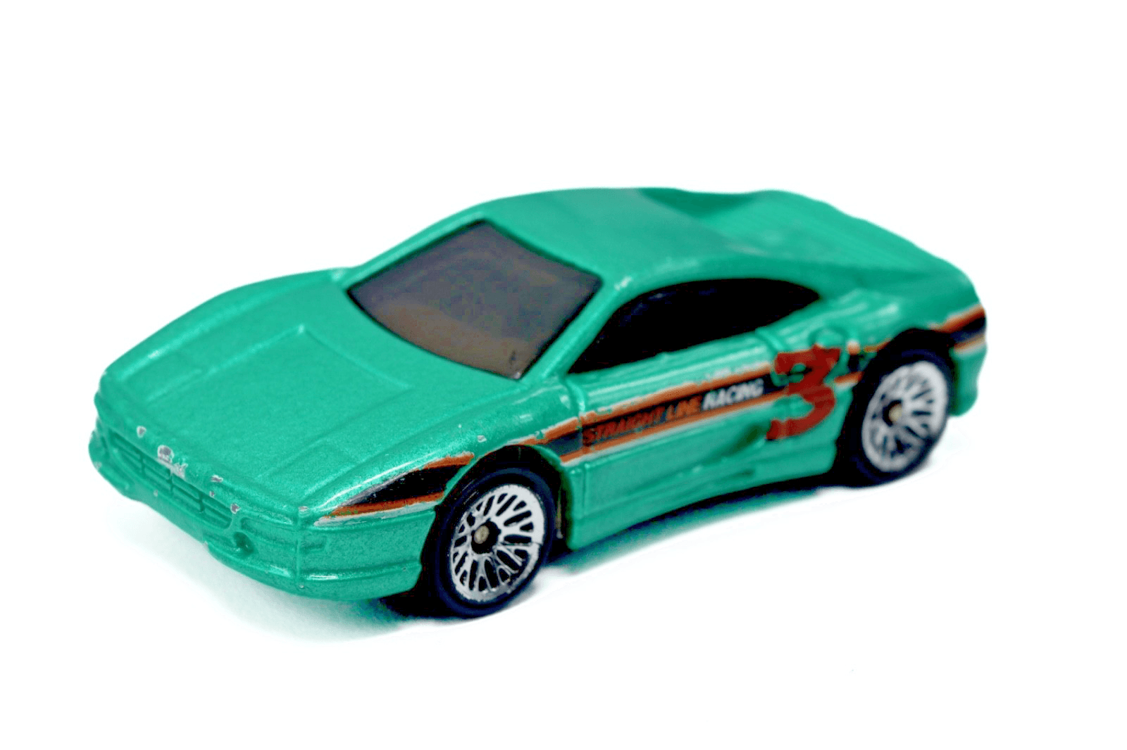 1995 Hot Wheels ~ FERRARI 355 ~ Green Racing Diecast 1:64 - Thumbnail 2
