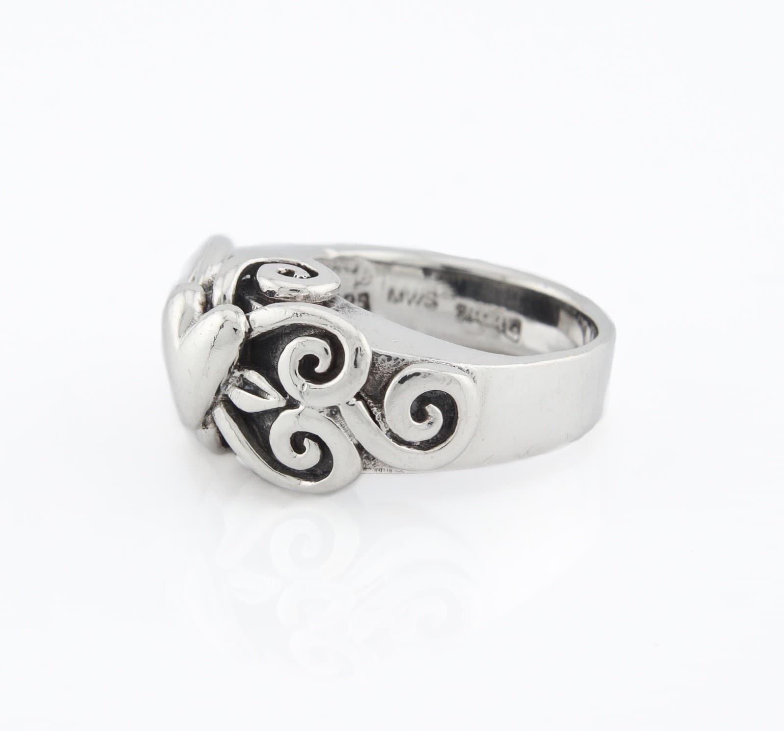 SWIRL HEART ARTIST MADE STERLING SILVER Size 6 1/2 - Thumbnail 6