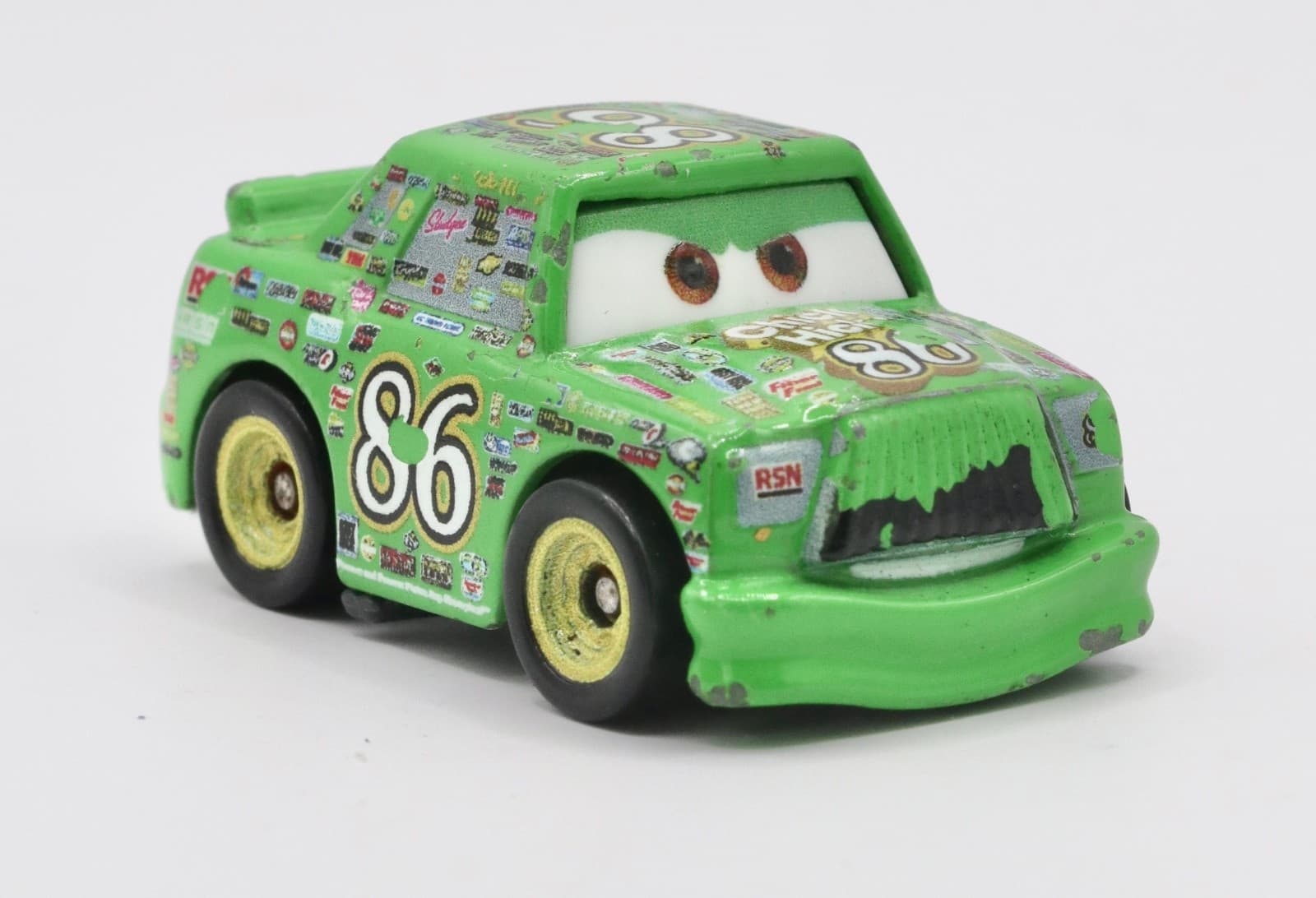 Disney Pixar Cars ~ Mini Racers ~ CHICK HICKS #86 ~ Green HTB 1:100 Scale