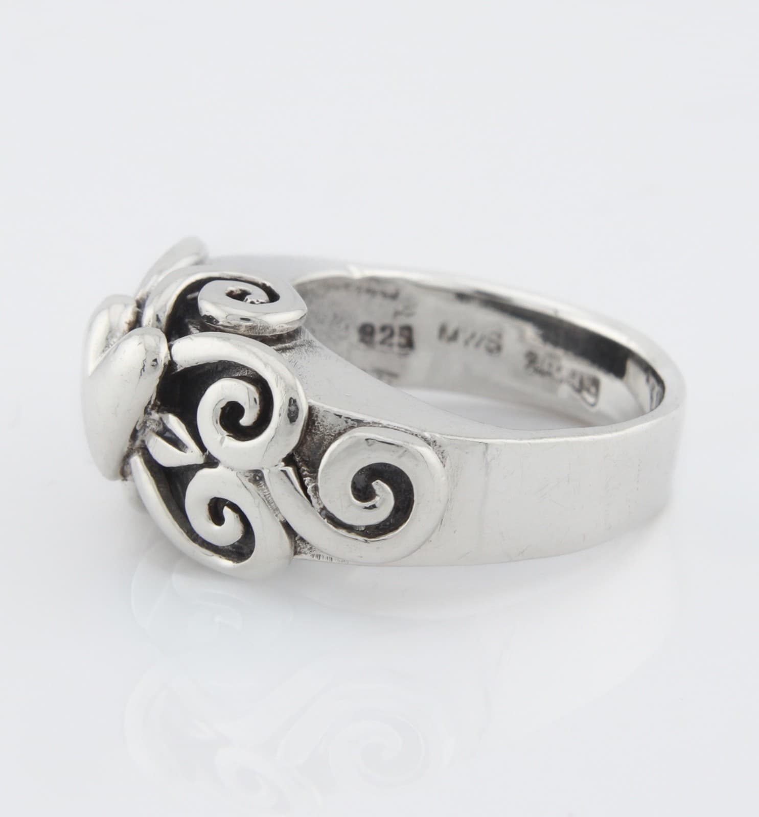 SWIRL HEART ARTIST MADE STERLING SILVER Size 6 1/2 - Thumbnail 3