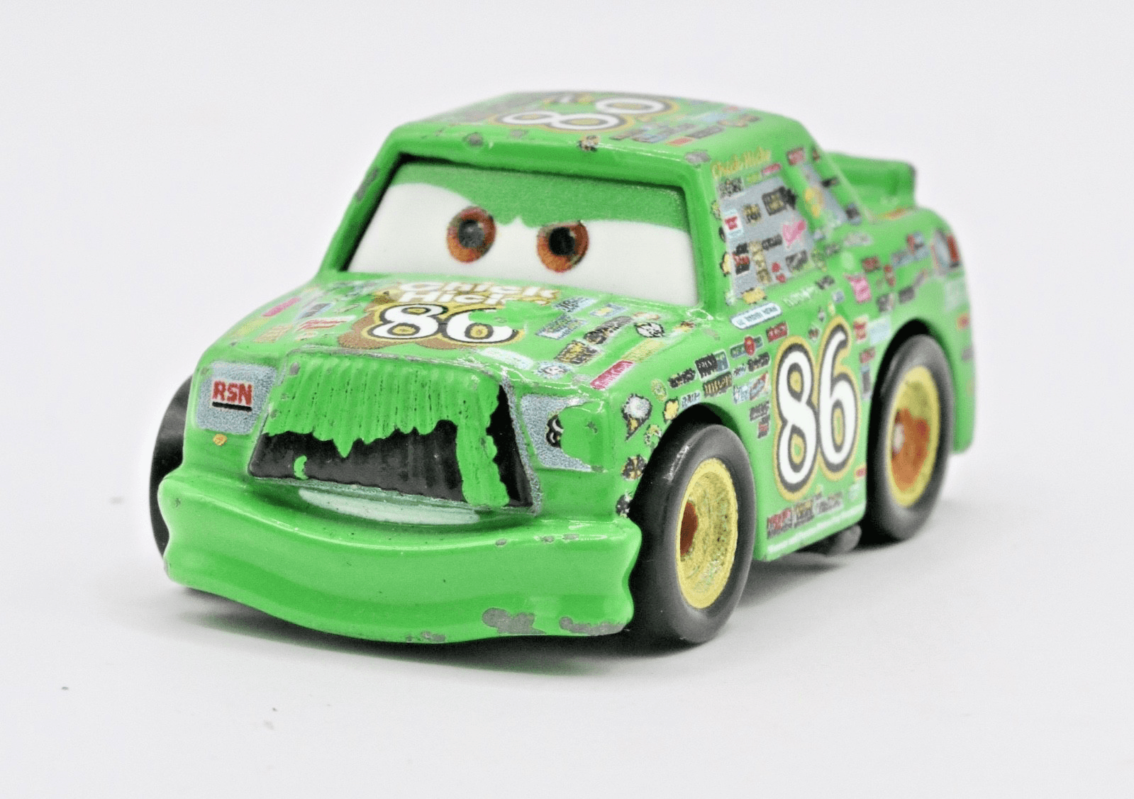 Disney Pixar Cars ~ Mini Racers ~ CHICK HICKS #86 ~ Green HTB 1:100 Scale - Thumbnail 3